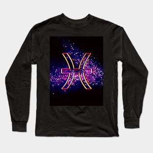 Pisces (Retro Pisces Zodiac) Long Sleeve T-Shirt